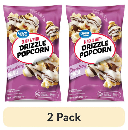 Great Value Black and White Drizzle Popcorn, 6 oz