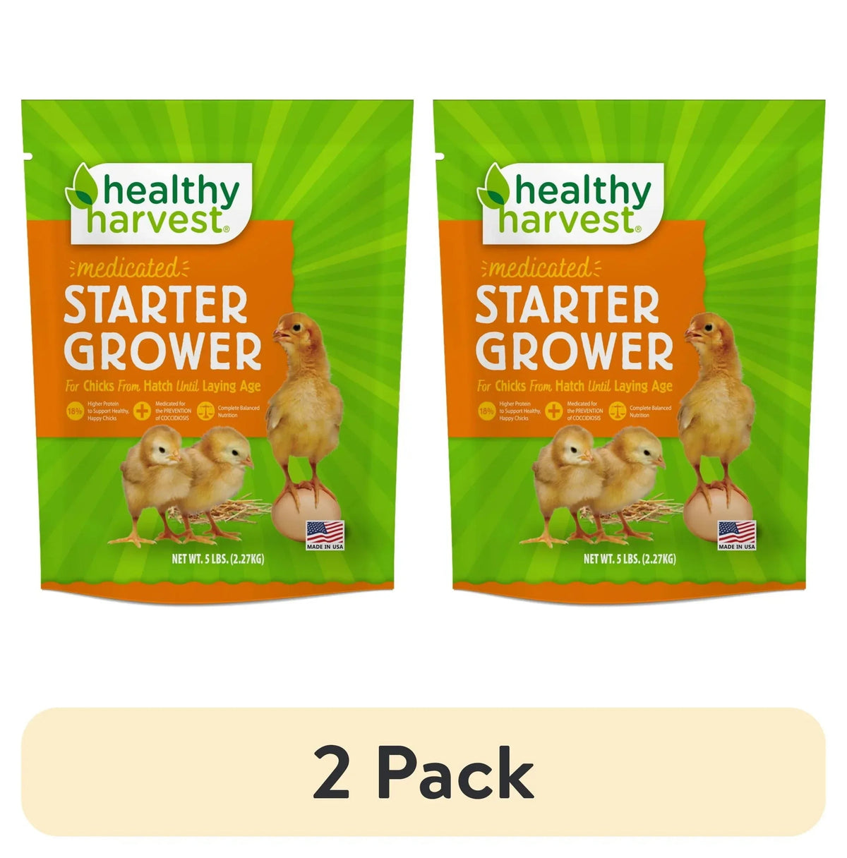 Healthy Harvest Medicated Starter Crumble Feed for Baby Chicks, 5 lb bag