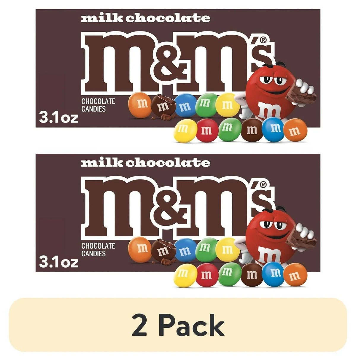 M&M'S Milk Chocolate Candy Movie Theater Box, 3.1 oz