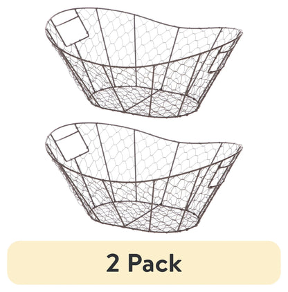 Mainstays Chicken Wire Decorative Storage Basket with Handles