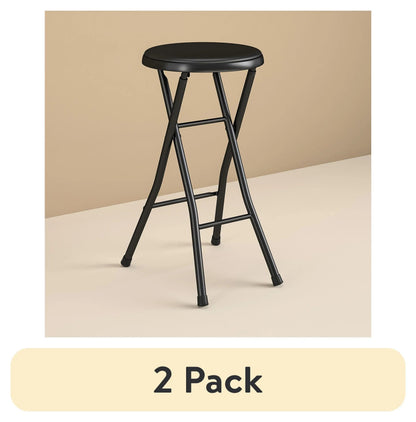 Mainstays 24" Vinyl Padded Folding Stool, Black