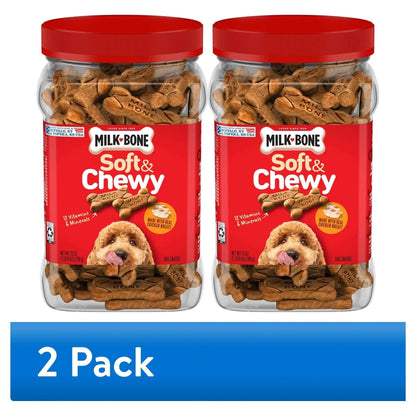 Milk Bone Soft & Chewy Dog Treats, Made with Real Chicken, 5.6 oz Pouch