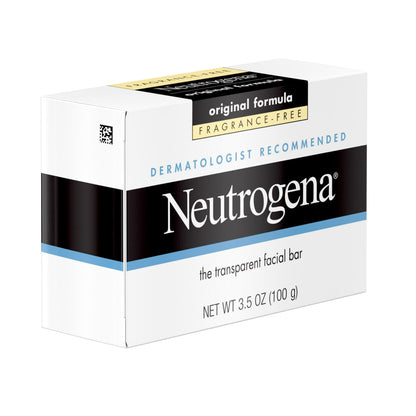 (2 pack) Neutrogena Original Gentle Facial Cleansing Bar, Fragrance-Free Daily Face Soap, 3.5 oz