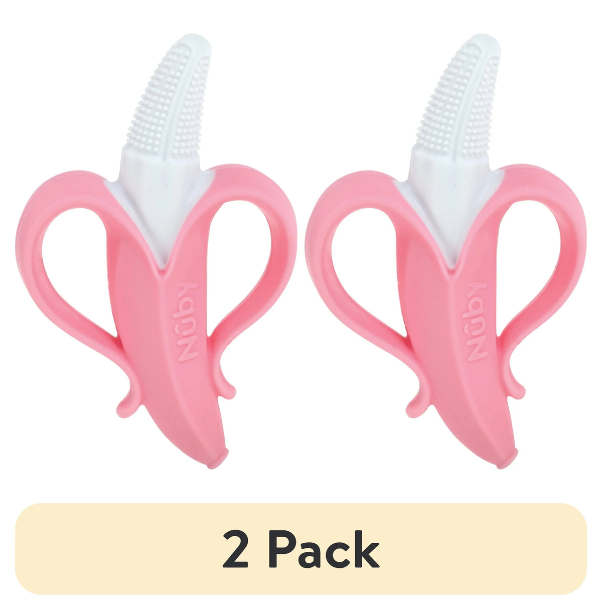 Nuby NanaNubs Banana Massaging Toothbrush for Infants, Pink