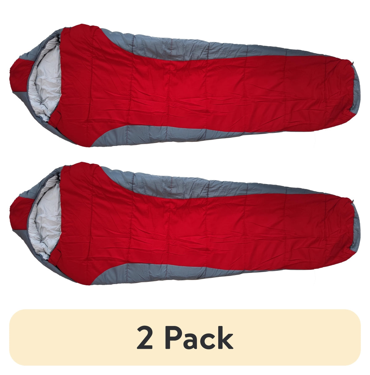 (2 pack) Ozark Trail 10-Degree Cold Weather Mummy Sleeping Bag with Soft Liner, 85"x33"