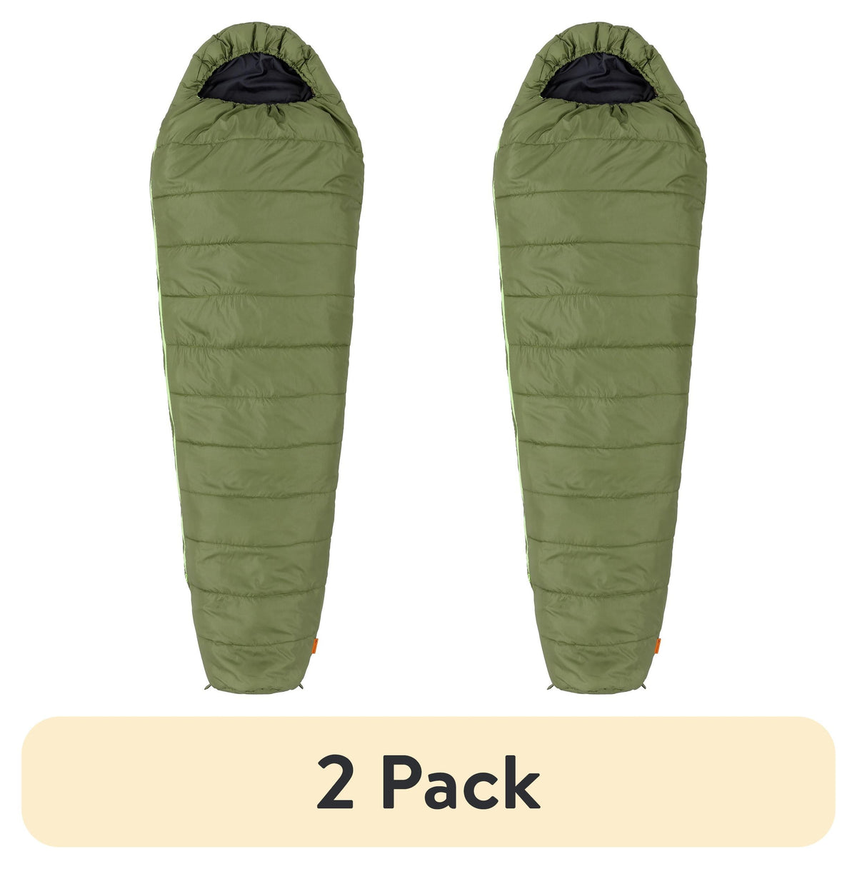 (2 pack) Ozark Trail 10-Degree Cold Weather Mummy Sleeping Bag with Soft Liner, 85"x33"