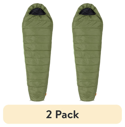 (2 pack) Ozark Trail 10-Degree Cold Weather Mummy Sleeping Bag with Soft Liner, 85"x33"