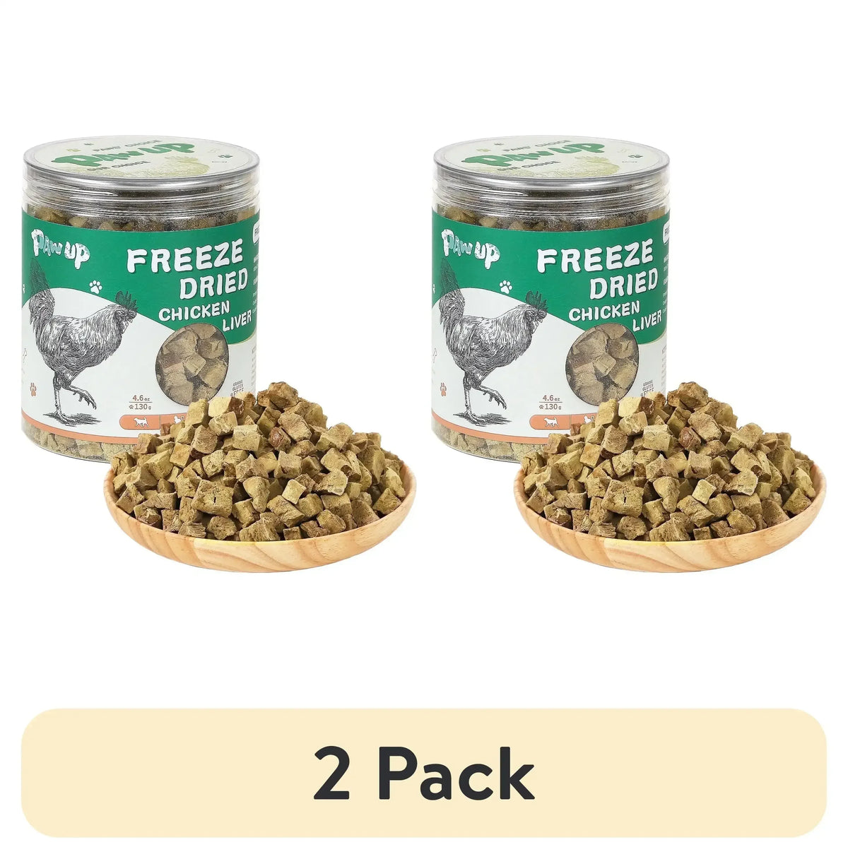 PAWUP Chicken Liver Freeze Dried Dog and Cat Treats, Single Ingredient, Grain Free, No Additives, High Protein Dog Toppers for Training, 4.6oz