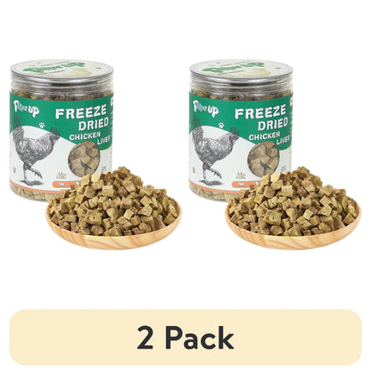 PAWUP Chicken Liver Freeze Dried Dog and Cat Treats, Single Ingredient, Grain Free, No Additives, High Protein Dog Toppers for Training, 4.6oz