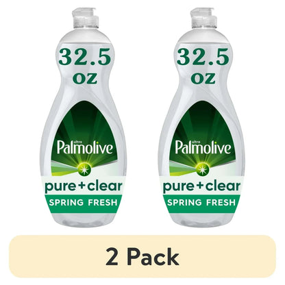 Palmolive Ultra Pure + Clear Liquid Dish Soap, Spring Fresh Scent, 32.5 Fluid Ounce Bottle
