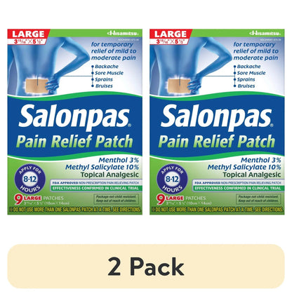 Salonpas Mild to Moderate Pain Relief Patch, Large, 9 Count