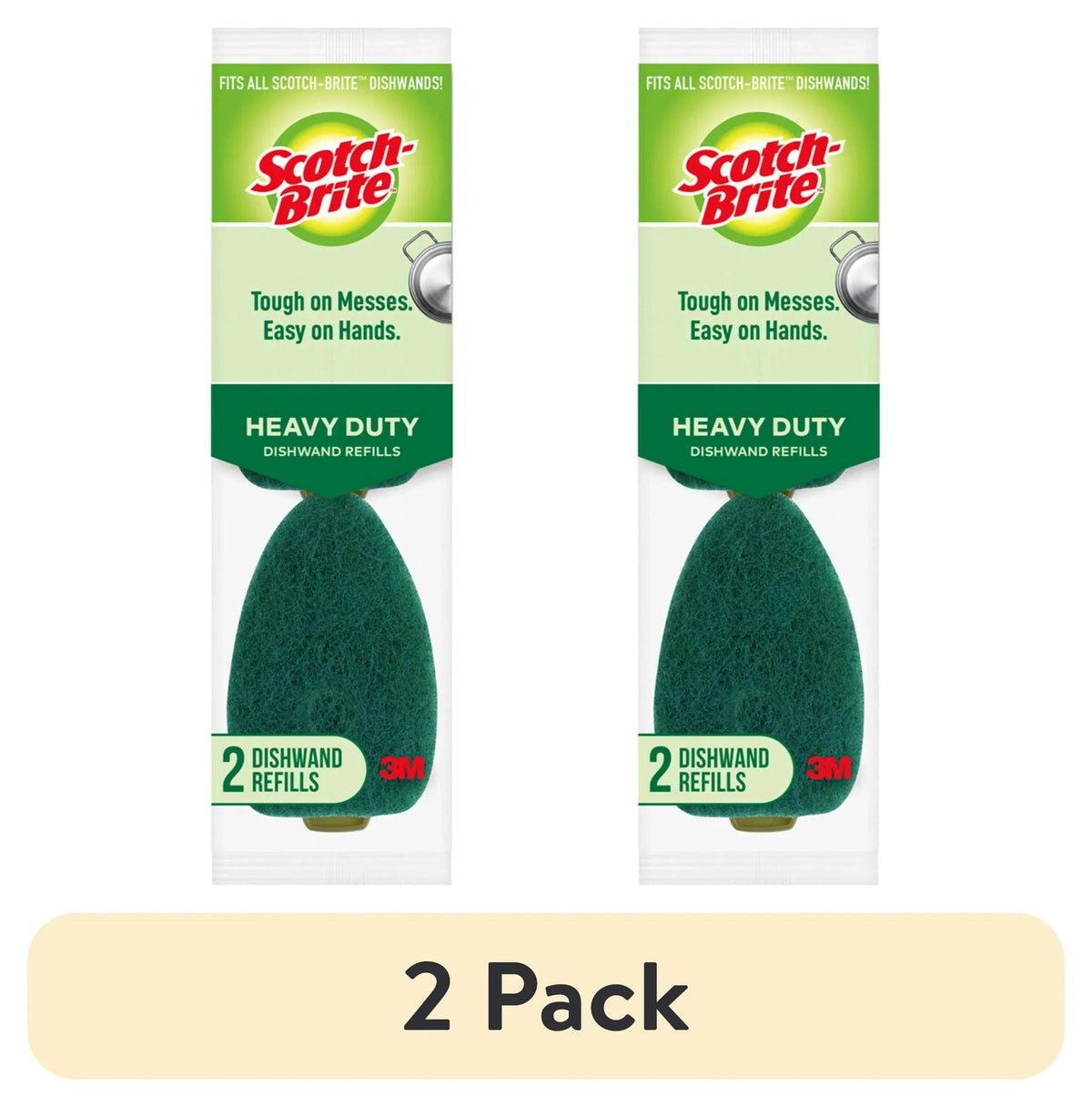 (2 pack) Scotch-Brite Heavy Duty Dishwand Refill Heads, 2 Refills Total