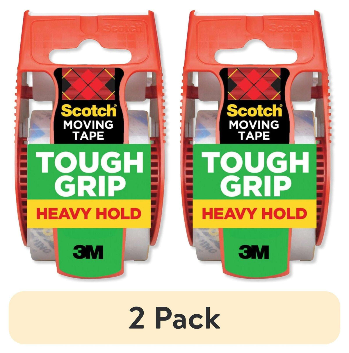 Scotch Tough Grip Moving Packaging Tape, Clear, 1.88 in x 925 in, 1 Roll
