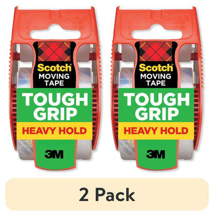 Scotch Tough Grip Moving Packaging Tape, Clear, 1.88 in x 925 in, 1 Roll