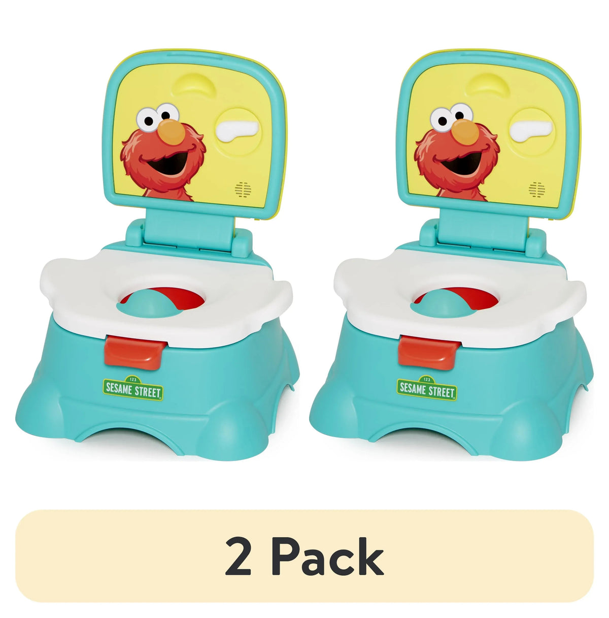 Sesame Street Elmo Hooray 3-in-1 Potty Chair, Toilet Trainer, Step Stool, Flush Handle, Unisex