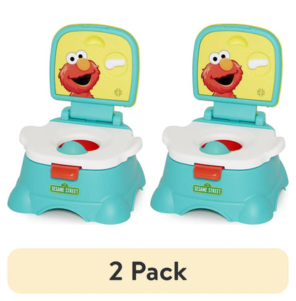 Sesame Street Elmo Hooray 3-in-1 Potty Chair, Toilet Trainer, Step Stool, Flush Handle, Unisex