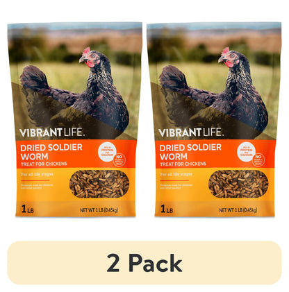 Vibrant Life Dried Soldier Worm Treats for Chickens, 1 lb Bag