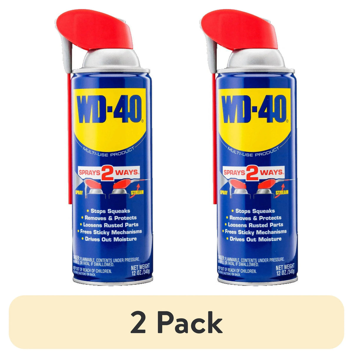 Classic WD-40 Formula, Multi-Use Product with Smart Straw Sprays 2 Ways, Multi-Purpose Lubricant Spray, 12 oz
