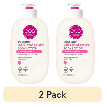 eos Shea Better Body Lotion for Dry Skin, Strawberry Dream, 16 fl oz