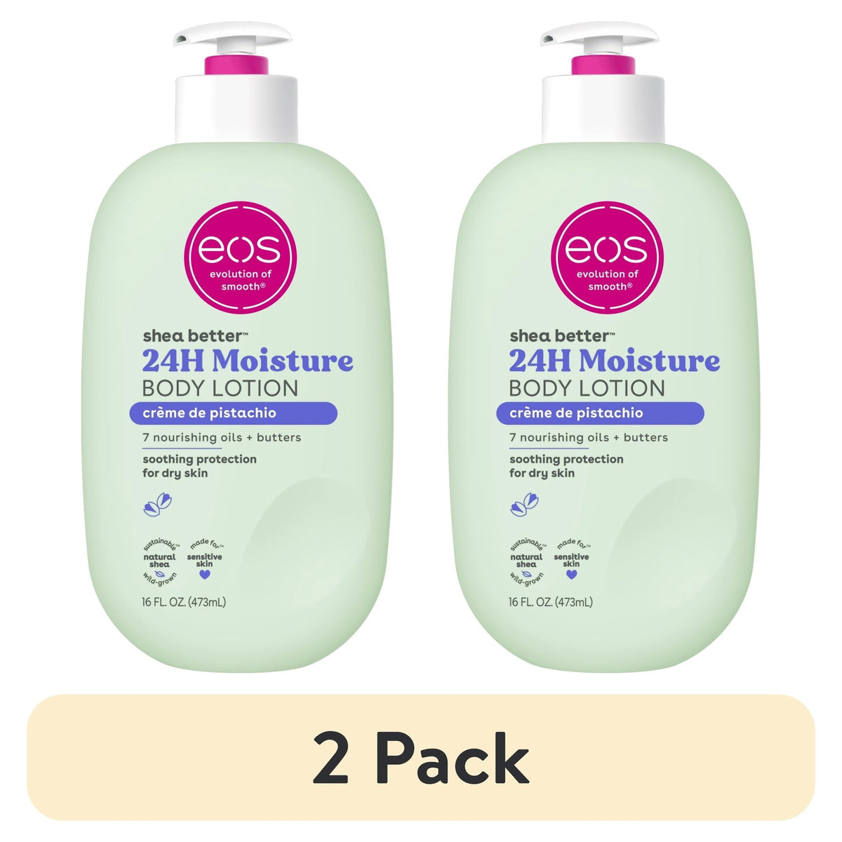 eos Shea Better Body Lotion- Creme de Pistachio, Soothes Dry Skin, 16 fl oz