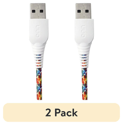 onn 6ft Lighting to USB A Braided Cable, MFI Certified, Rainbow - Compatible with iPhone 14/13/12/11/X/XR/XS/8/7/6/5, iPad, Airpods and more