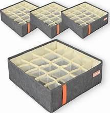 20-Grid Drawer Organizers, Underwear and Sock Organizers for Clothing, Belts, Closet Storage - Foldable Dividers for Socks, Ties, Pack of 4