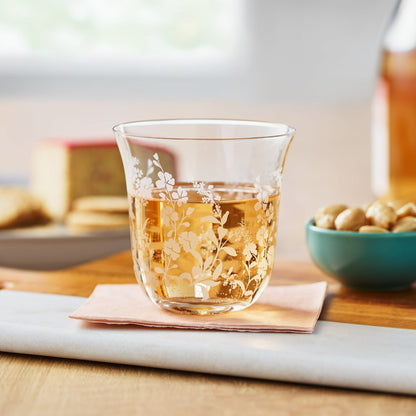 The Pioneer Woman Daisy Glass 12-Ounce Tumbler, Clear, Set of 4