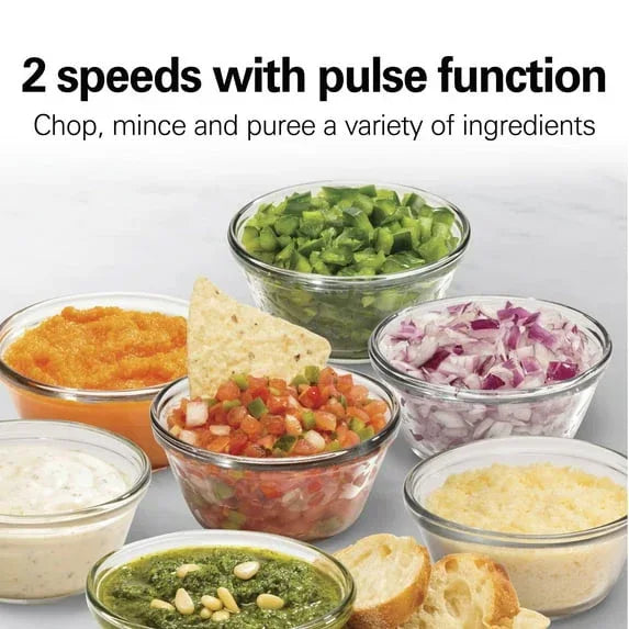 Hamilton Beach Stack & Press 2 Speed Food Chopper & Mini Food Processor, 3-Cup, Black