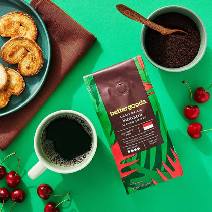 bettergoods Sumatra Single Origin Ground Coffee, Dark Roast, 12 oz