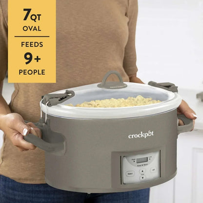 Crock-Pot® Programmable 7-Quart Cook and Carry Slow Cooker, Grey
