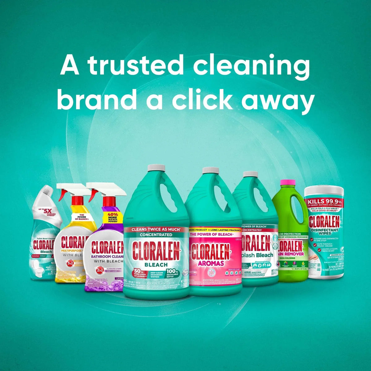 Cloralen No-Splash Liquid Scented Bleach, All Purpose Cleaner - Floral Scent, 121 fl oz