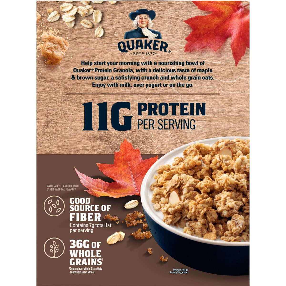 Quaker Maple & Brown Sugar Flavored Protein Granola, 18 oz