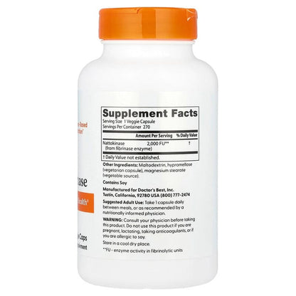 Doctor's Best, Nattokinase, 2,000 FUs, Veggie Caps