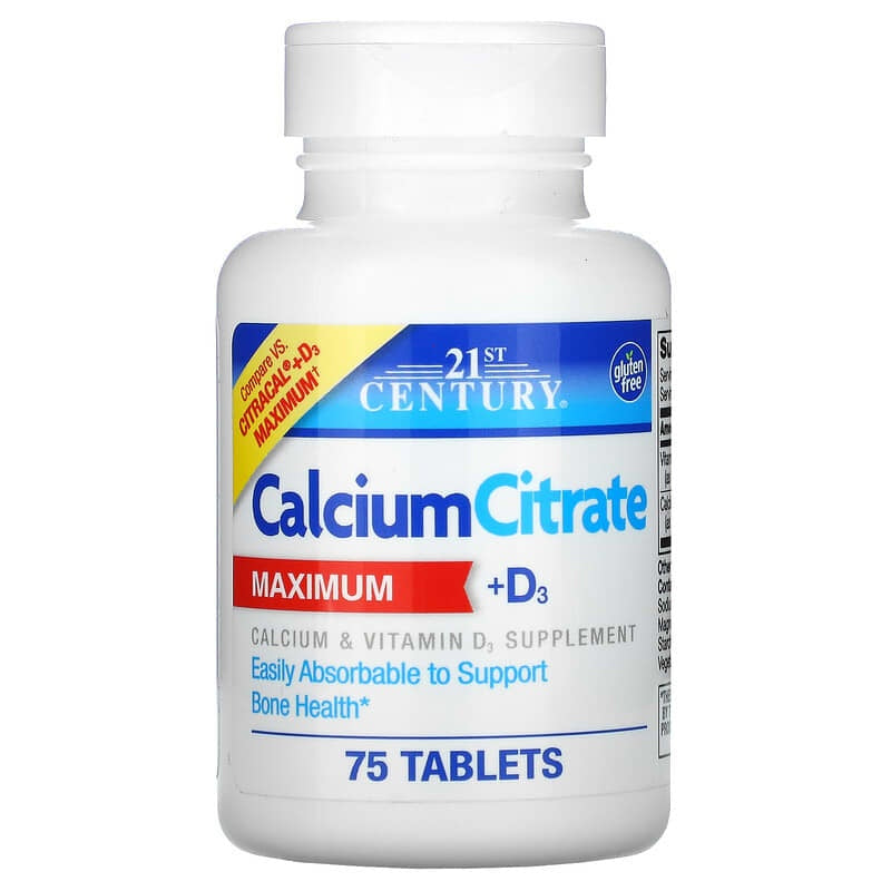 21st Century, Calcium Citrate + D3 Maximum,Tablets