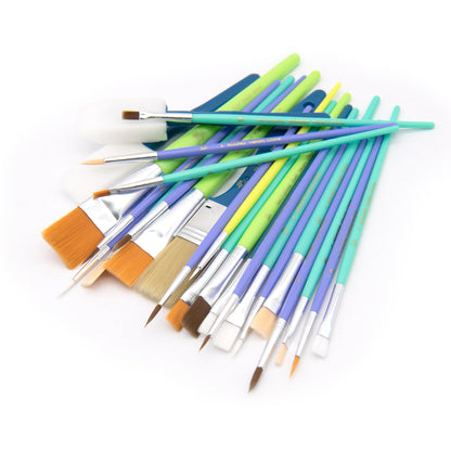 Hello Hobby 25-Piece Assorted Craft Paint Brush Set for Art Projects