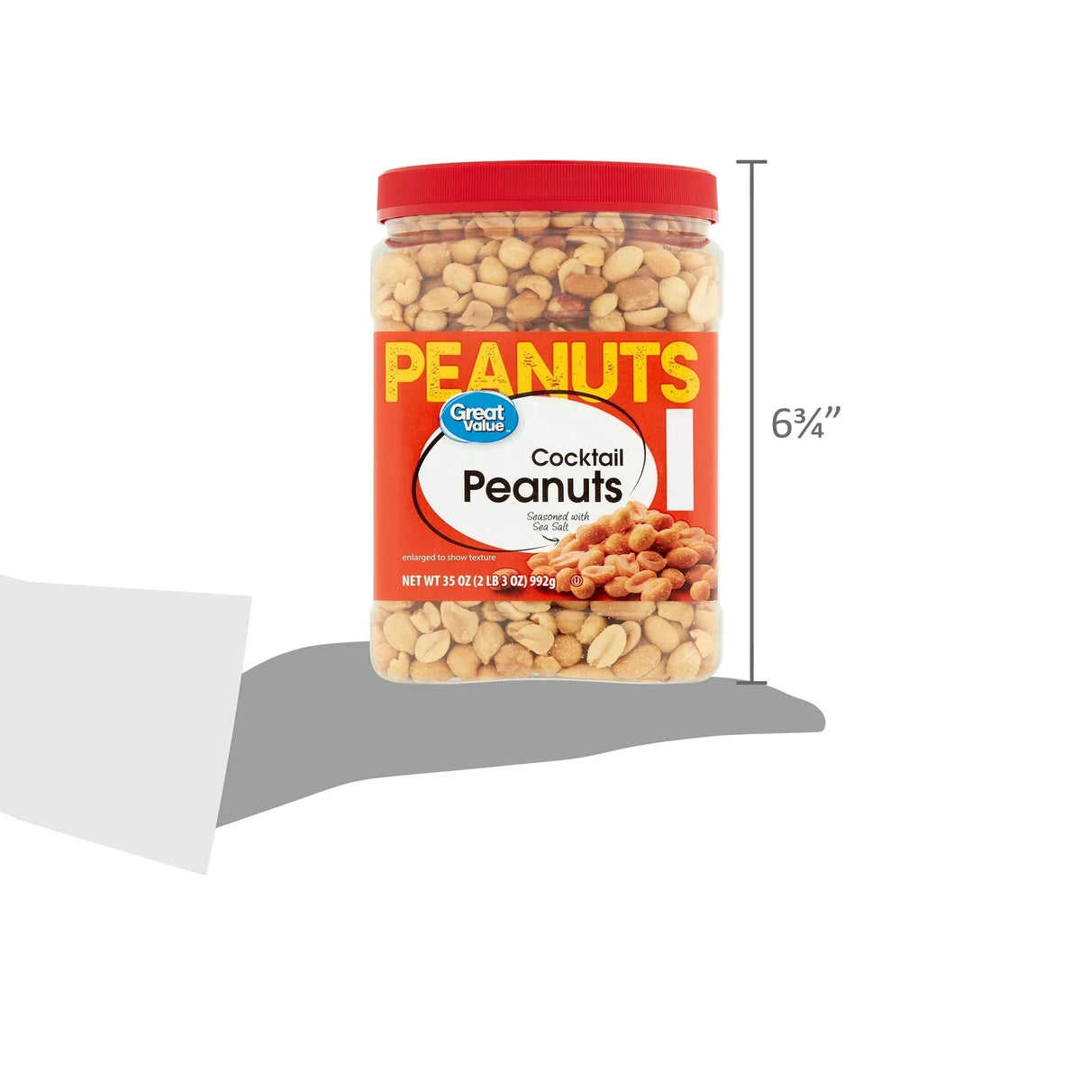 Great Value Roasted & Salted Cocktail Peanuts, 35 oz