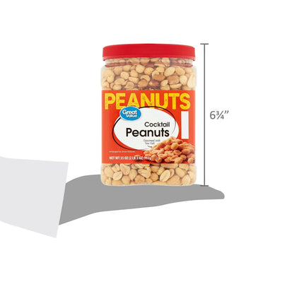 Great Value Roasted & Salted Cocktail Peanuts, 35 oz