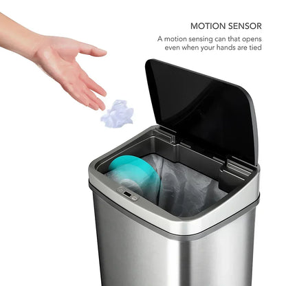 Nine Stars 13.2-Gal. Stainless Steel Sensor Trash Can