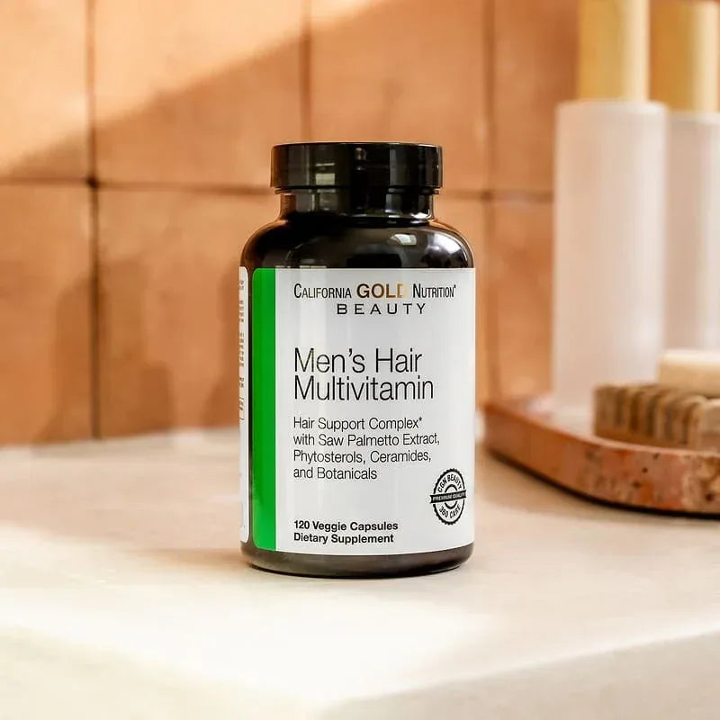 California Gold Nutrition, Beauty, Men's Hair Multivitamin, 120 Veggie Capsules