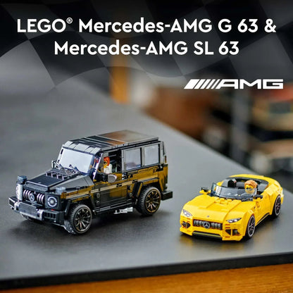 LEGO Speed Champions Mercedes-AMG G 63 & Mercedes-AMG SL 63 Toy Cars - Building Toys Set for Boys & Girls, Ages 10+ - Gift for Christmas - W/ 2 Minifigures - 76924