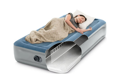 Intex 15" Twin Essential Rest Dura-Beam Airbed Mattress with Built-in Pump