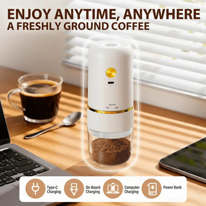 Coffee Grinder Electric,Electric Coffee Grinders Mannual for Home Use, Adjustable & Portable,Stainless Steel, White