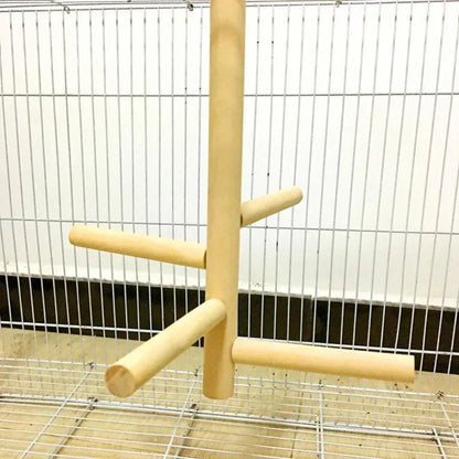 Pet Bird Toys Parrot Rotating Station Bar Wooden Standing Ladder Parrot 4 Level Round Stairs Toys Pet Bird Supplies