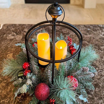 24” Holiday Artificial Centerpiece with LED Candles