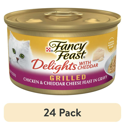 Purina Fancy Feast Grilled Delights with Cheddar Wet Cat Food, Chicken & Cheddar, 3 oz Can