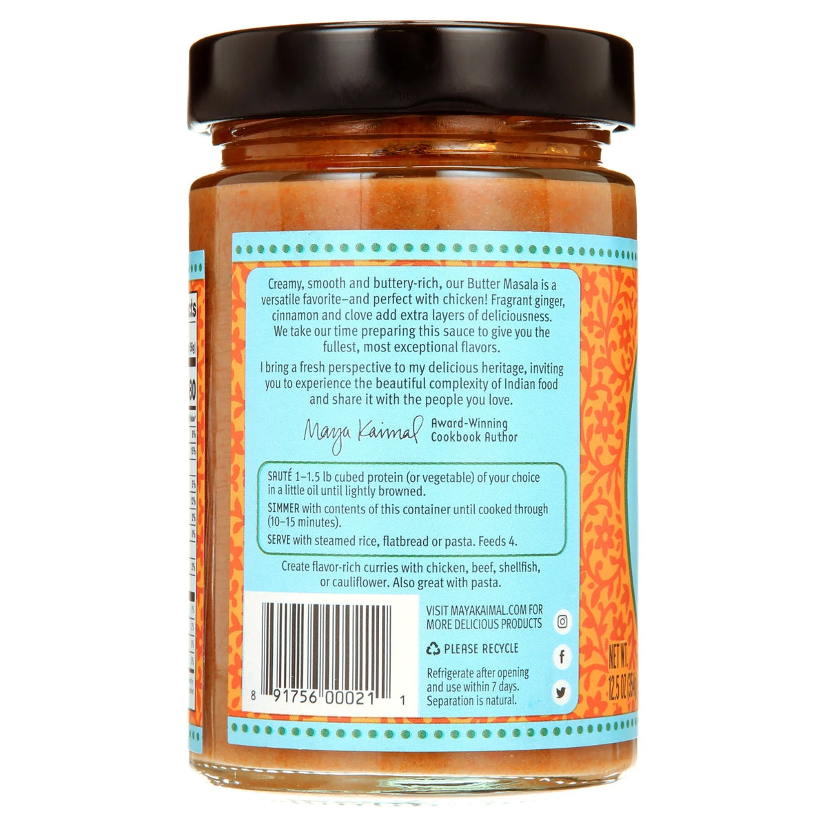 Maya Kaimal Butter Masala Simmer Sauce, 12.5 oz