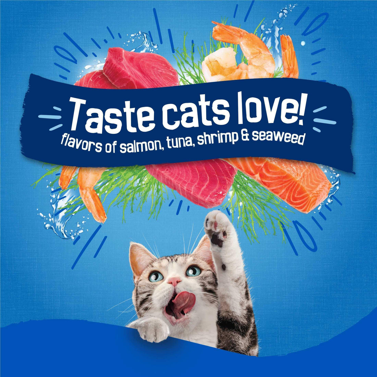 Purina Friskies Dry Cat Food Seafood Sensations with Salmon, Tuna, and Shrimp Flavors, 16 lb Bag