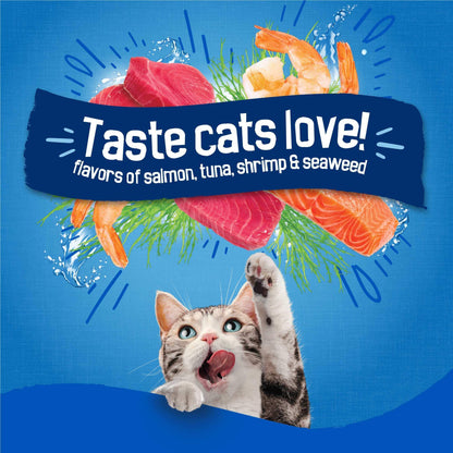 Purina Friskies Dry Cat Food Seafood Sensations with Salmon, Tuna, and Shrimp Flavors, 16 lb Bag