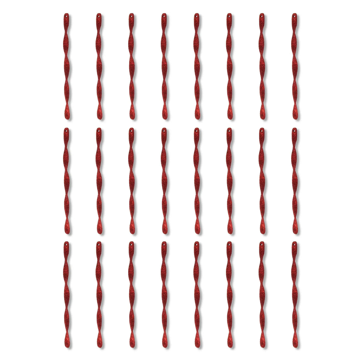 24 Count Red Glitter Icicle Christmas Ornaments, 7 in, by Holiday Time