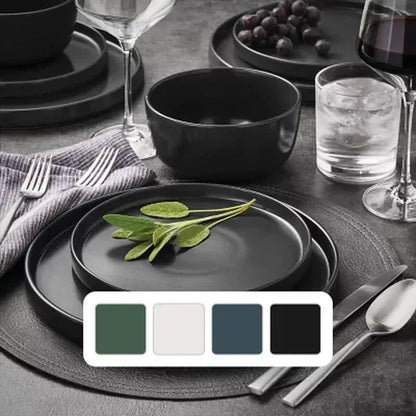 Member’s Mark 24-Piece Modern Stoneware Dinnerware Set, Assorted Colors